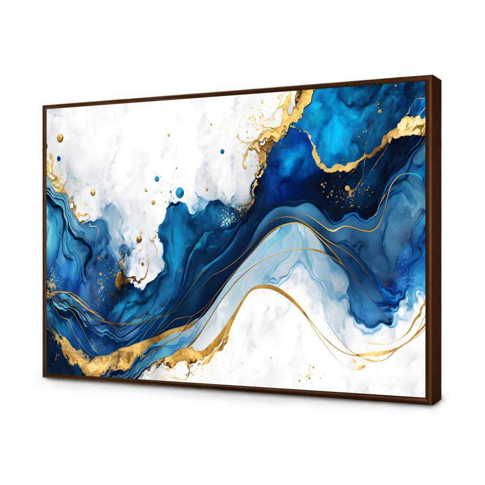 Quadro Decorativo Abstrato Azul Liquido